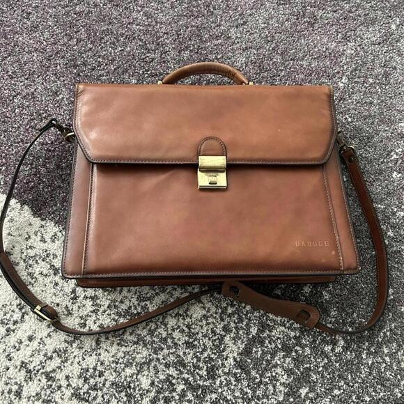Banuce Leather Briefcase Crossbody - Picture 1 of 8
